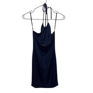 Forever 21‎ Women's Halter Midi Dress Blue Party Cocktail Size S